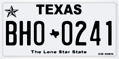 TX license plate BHO0241