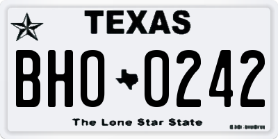 TX license plate BHO0242