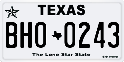 TX license plate BHO0243