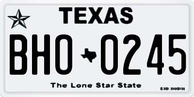 TX license plate BHO0245