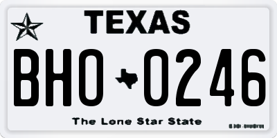 TX license plate BHO0246