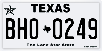 TX license plate BHO0249