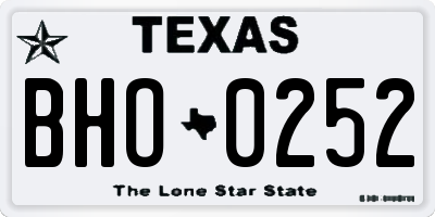 TX license plate BHO0252