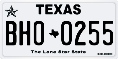 TX license plate BHO0255