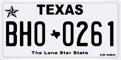 TX license plate BHO0261
