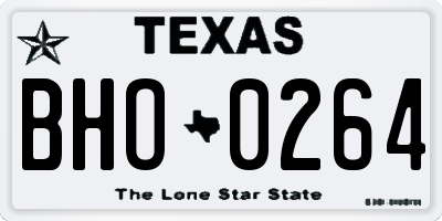 TX license plate BHO0264