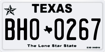 TX license plate BHO0267