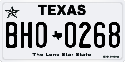 TX license plate BHO0268