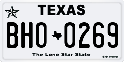 TX license plate BHO0269
