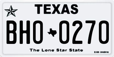 TX license plate BHO0270