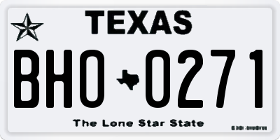 TX license plate BHO0271