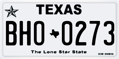 TX license plate BHO0273