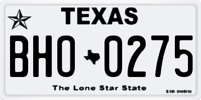 TX license plate BHO0275