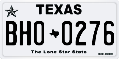 TX license plate BHO0276