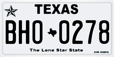 TX license plate BHO0278