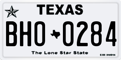 TX license plate BHO0284