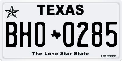 TX license plate BHO0285