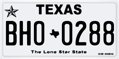 TX license plate BHO0288