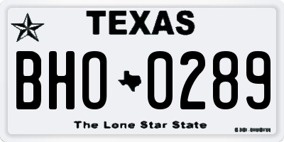 TX license plate BHO0289