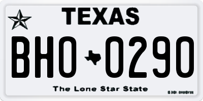 TX license plate BHO0290