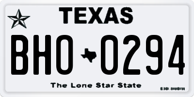 TX license plate BHO0294