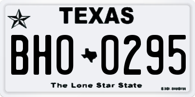 TX license plate BHO0295