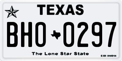 TX license plate BHO0297