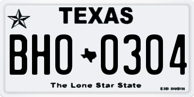 TX license plate BHO0304