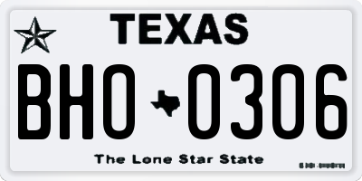 TX license plate BHO0306