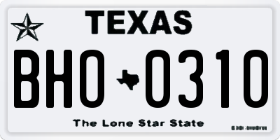 TX license plate BHO0310
