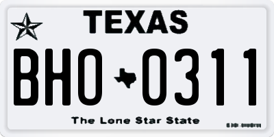 TX license plate BHO0311