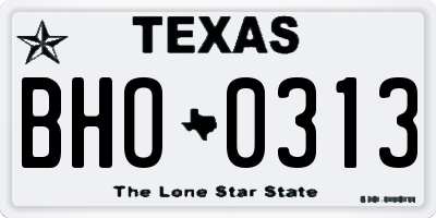 TX license plate BHO0313