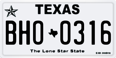 TX license plate BHO0316