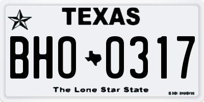 TX license plate BHO0317