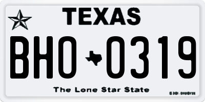 TX license plate BHO0319