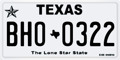 TX license plate BHO0322