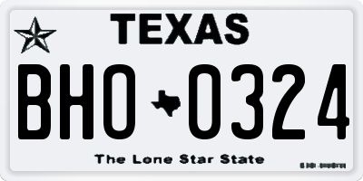 TX license plate BHO0324