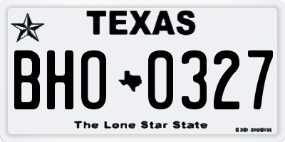 TX license plate BHO0327