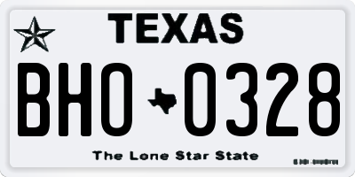 TX license plate BHO0328