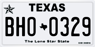 TX license plate BHO0329
