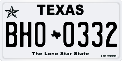 TX license plate BHO0332