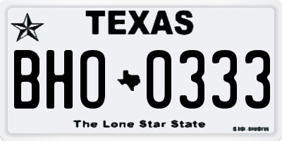 TX license plate BHO0333