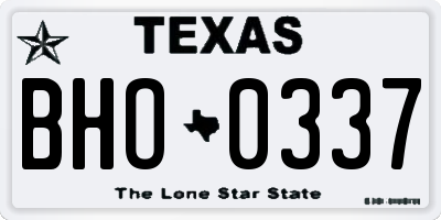 TX license plate BHO0337