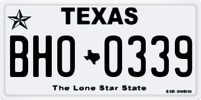TX license plate BHO0339