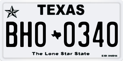 TX license plate BHO0340