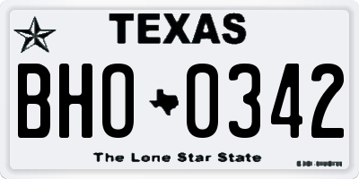 TX license plate BHO0342