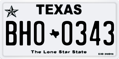 TX license plate BHO0343
