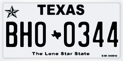 TX license plate BHO0344