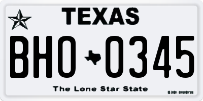 TX license plate BHO0345