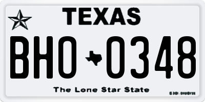 TX license plate BHO0348